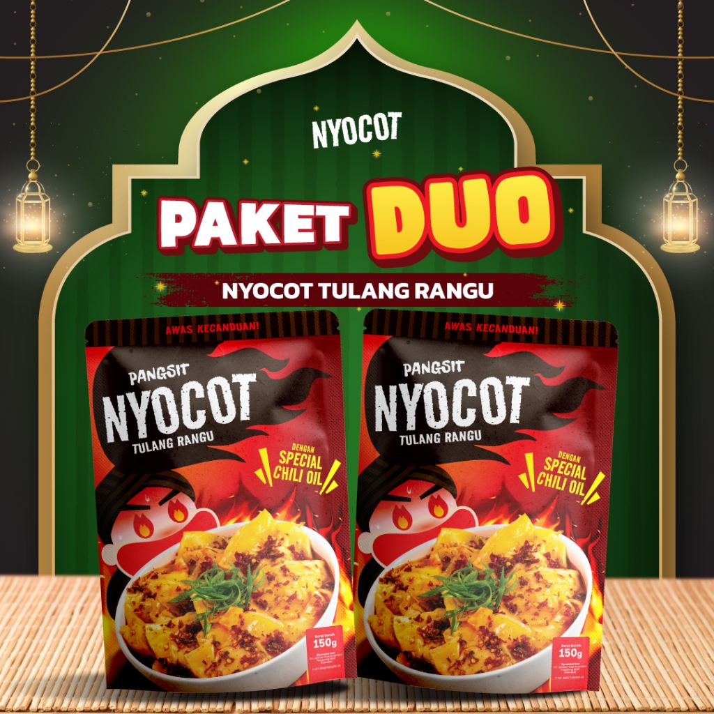 

NYOCOT Paket Duo Pangsit Tulang Rangu Renyah Gurih / Cocok untuk Ngemil / Cemilan Pangsit Chili Oil / Makanan Instant