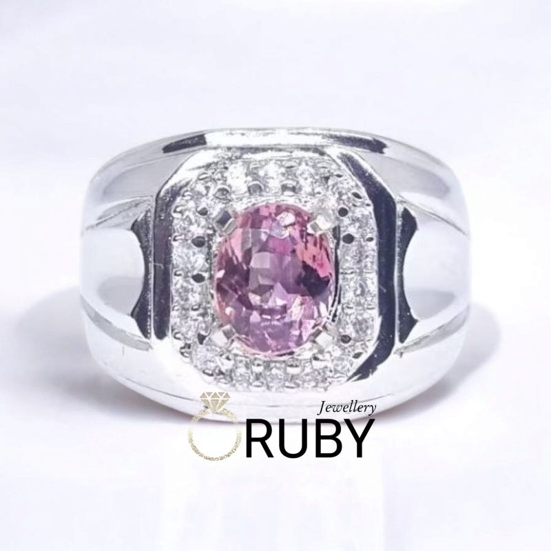 Cincin Batu Pink Tourmaline Size Kantoran