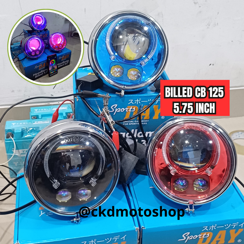LAMPU DEPAN LED BILED BULAT BILLED BILET SET BATOK CB125 BILED DUAL LASER MINI LASER GL 100 RX KING 