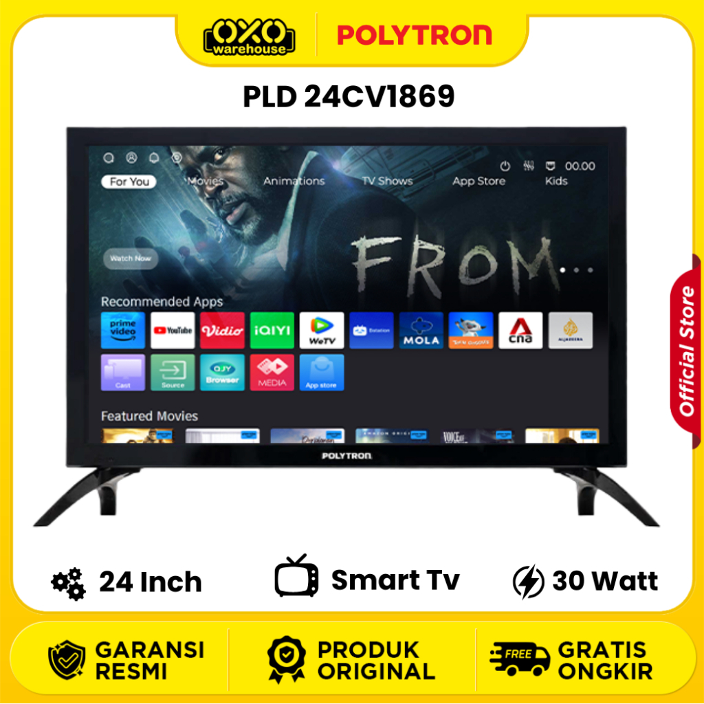Polytron Led 24 inch Smart lite digital tv PLD 24CV1869 Garansi Resmi