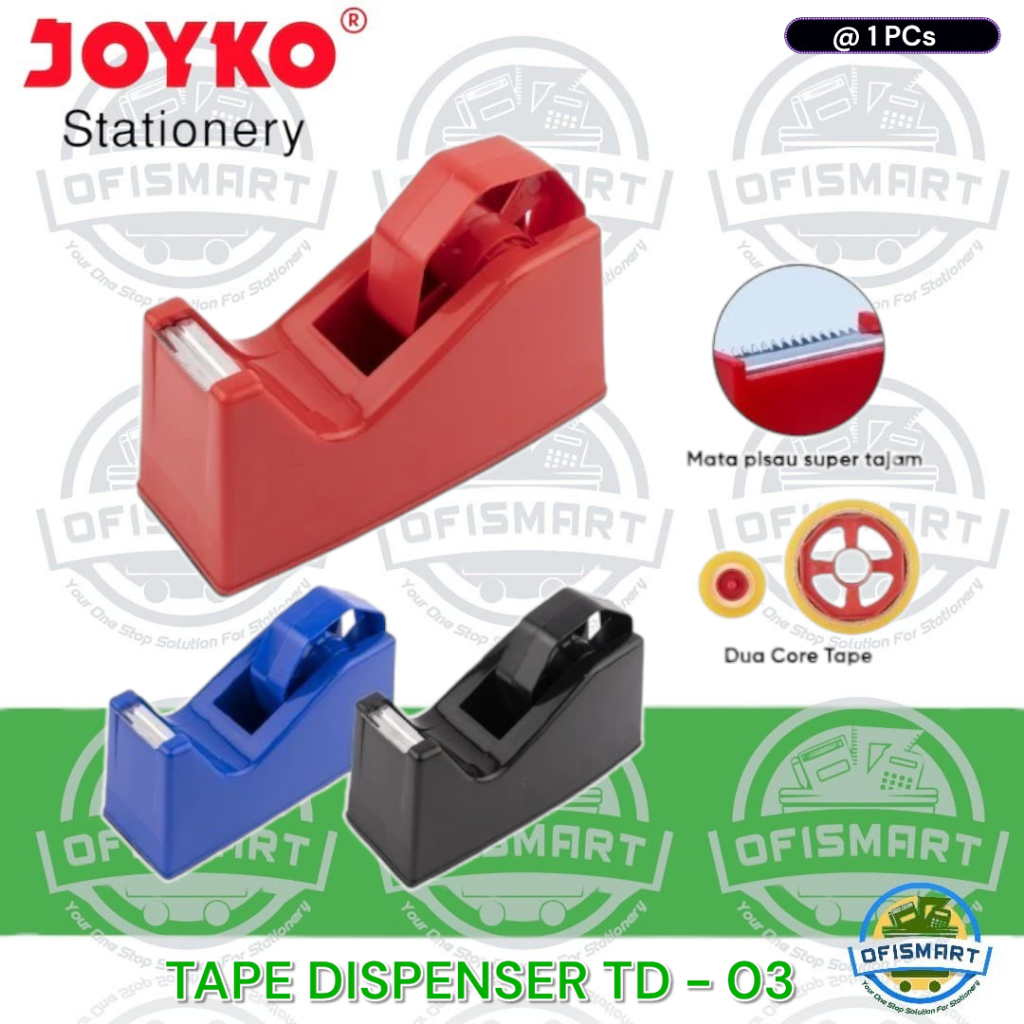 

Joyko Tape Cutter Dispenser Pemotong Pita Perekat Dual Core TD-103