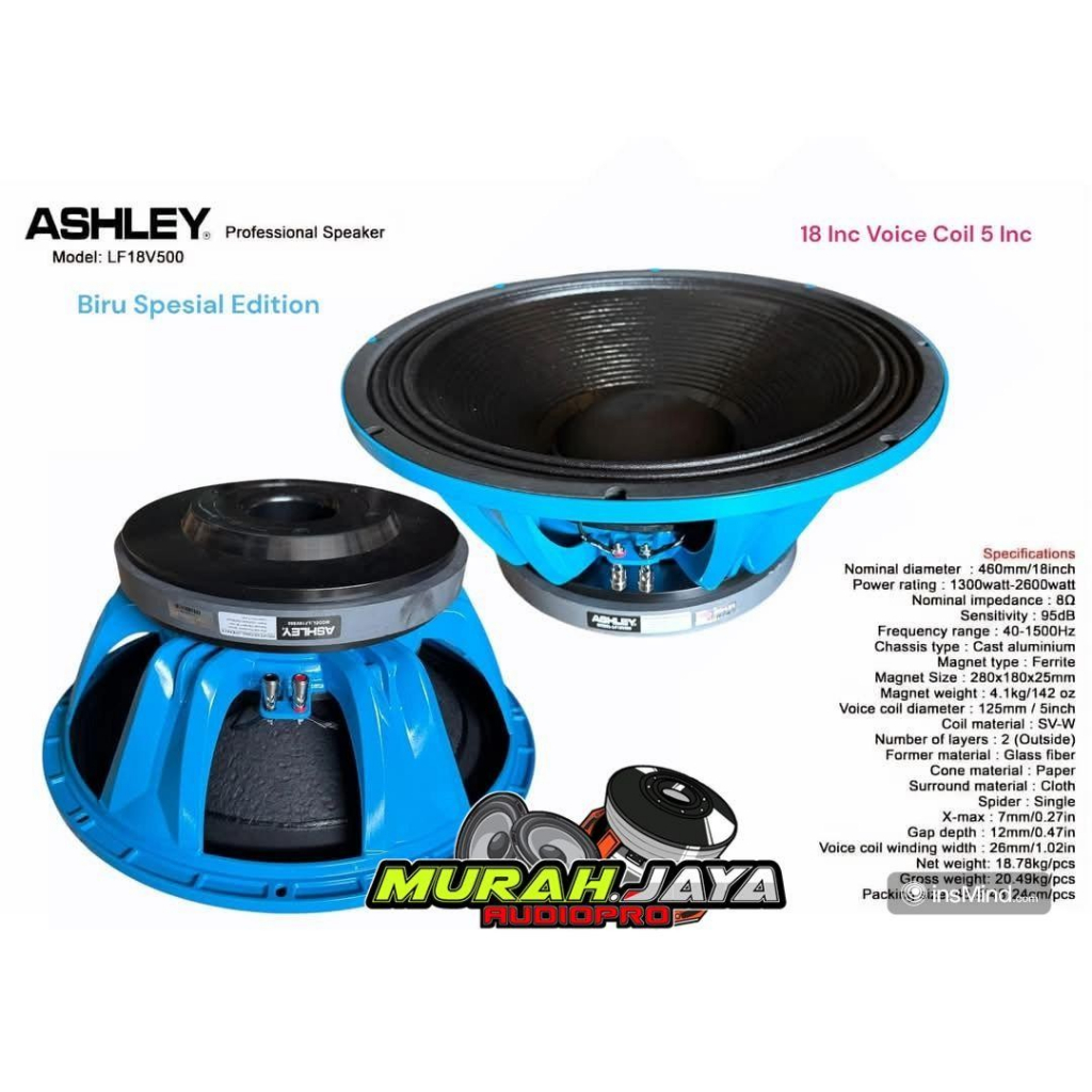 SPEAKER 18 INCH ASHLEY LF18V500 BIRU