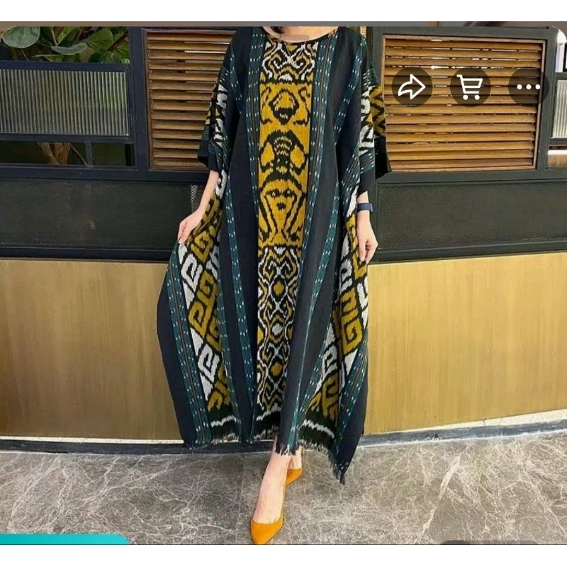 kaftan etnik tenun kaftan dress wanita kaftan gamis lebaran kaftan baju muslim baju tenun baju tenun