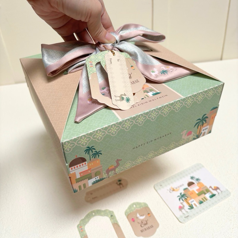 

Box Hampers Premium mewah cantik dos kue Lebaran idul fitri 22x22x7cm