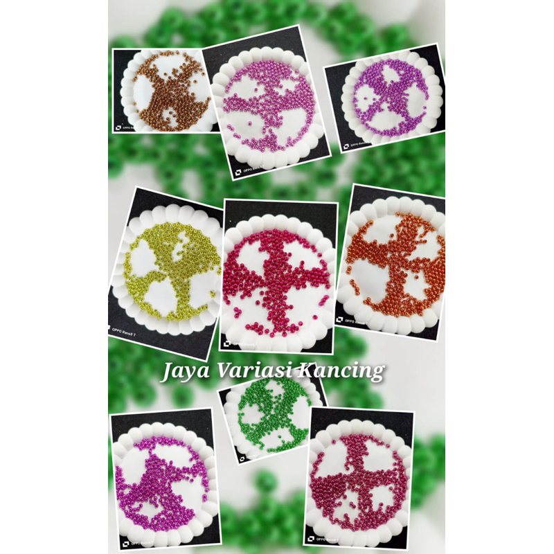 (Per 10gram) Mutiara Jepang 4mm Mas / Perak / Warna ~ ECER