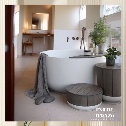 Bathtub Portable Teraso Type Mangkuk | Bathtub Teraso Minimalis