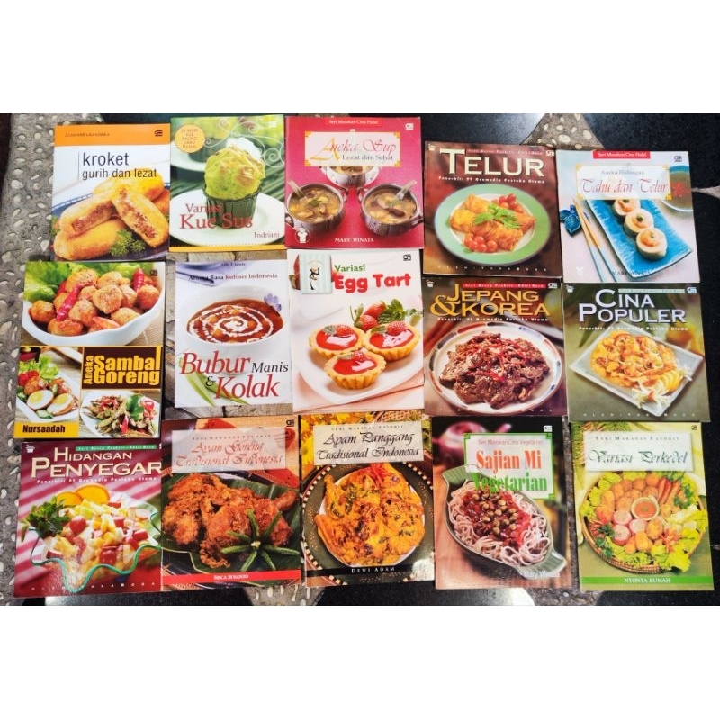 Buku Resep Makanan Dessert Minuman Kue Gorengan Vegetarian Seafood Sup Sayuran Cina Korea Jepang Rot