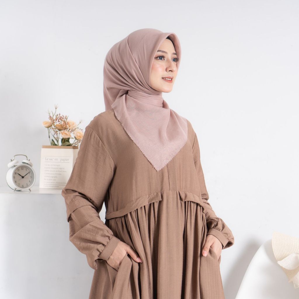 Gamis Asima Gamis Dewasa Polo Linen Crinkle