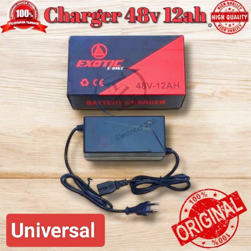 CHARGER SEPEDA LISTRIK EXOTIC, UWINFLY, PACIFIC, GODA, SUNRACE, OFERO, DLL ORIGINAL (UNIVERSAL)