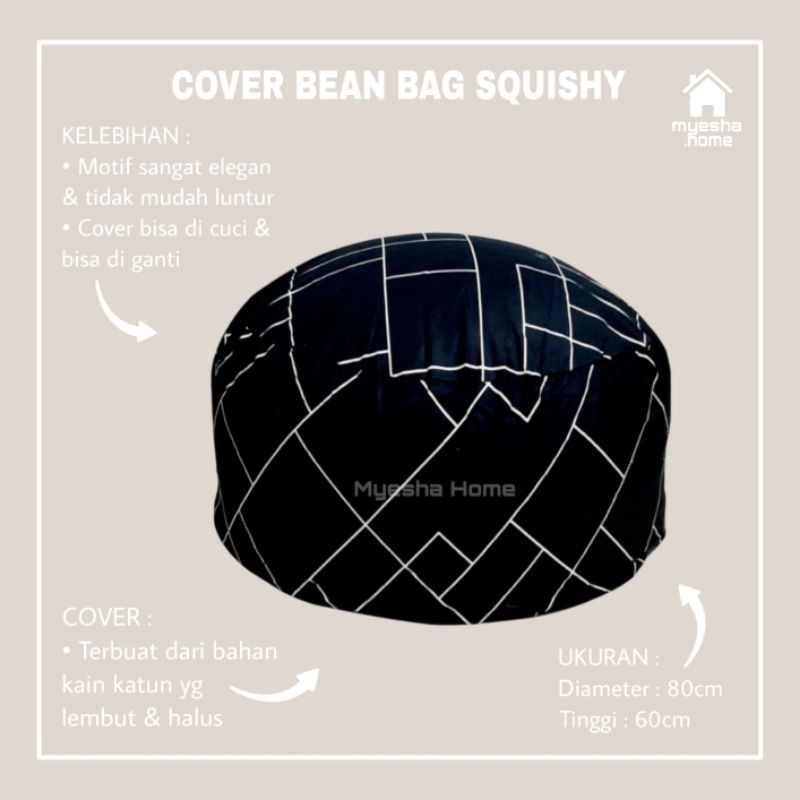 Cover Sofa Bean Bag Squishy / Sarung Sofa Bean Bag Bulat CBS56