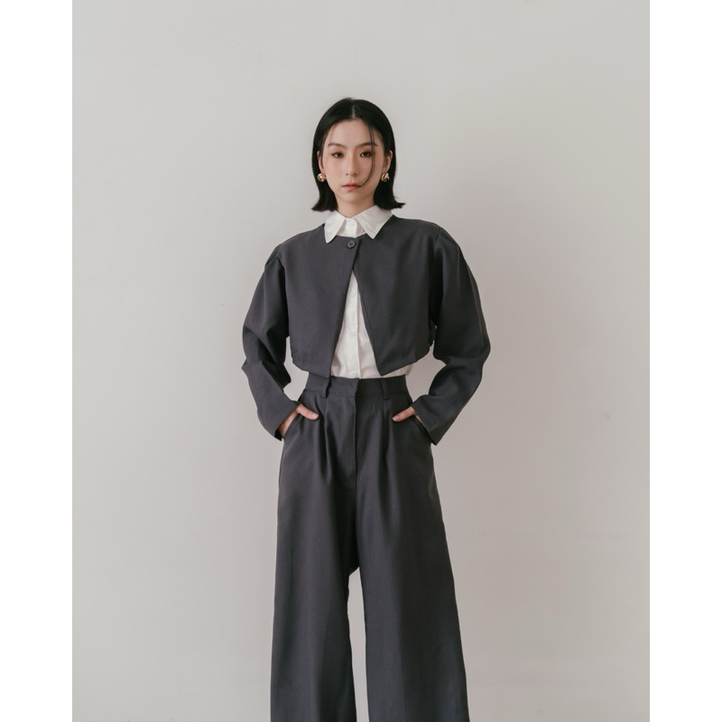 GHAIS | Archi Set / Setelan Wanita/ Set Wanita / Pakaian Wanita/ Baju Wanita/ Legan Panjang/ Blazer 