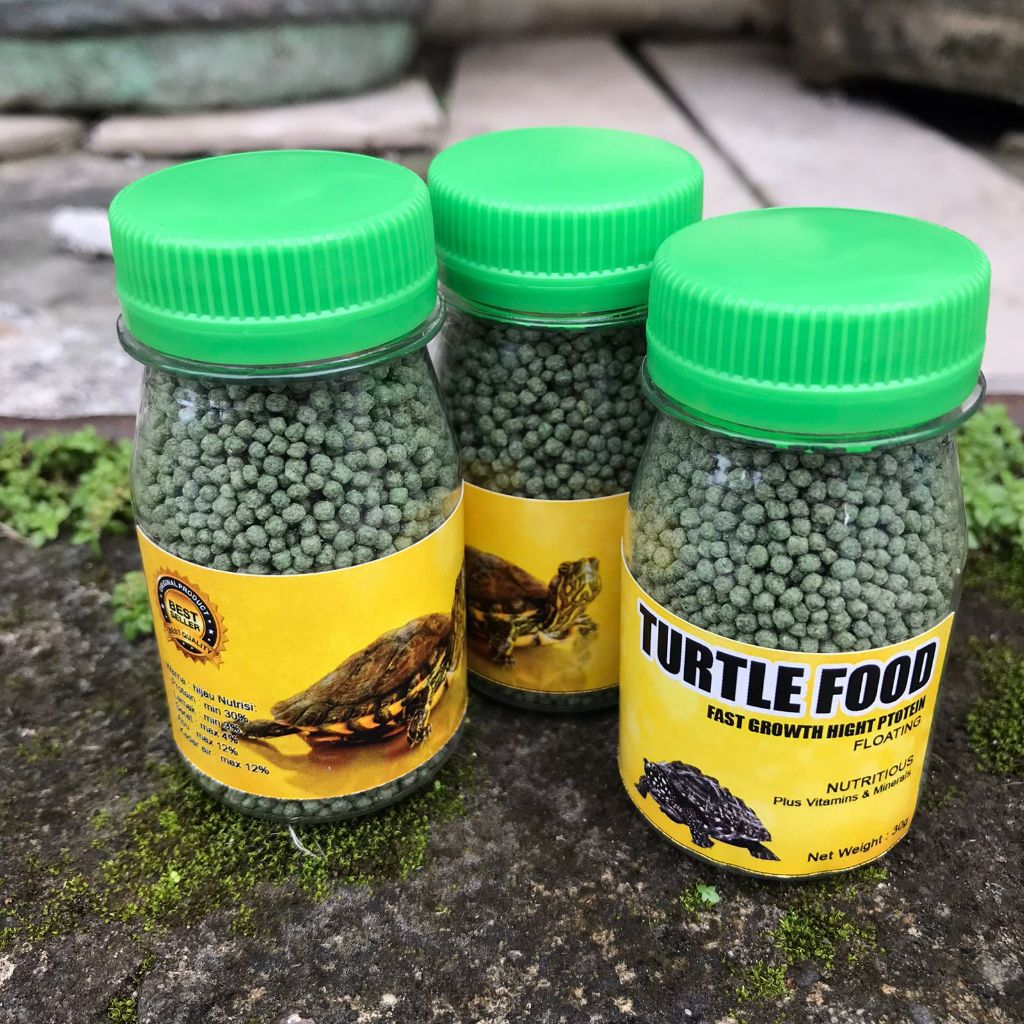 pelet  kura kura air/turtle kemasan kecil 15 gram murah baik untuk kura kura kecil brazil ambon dll