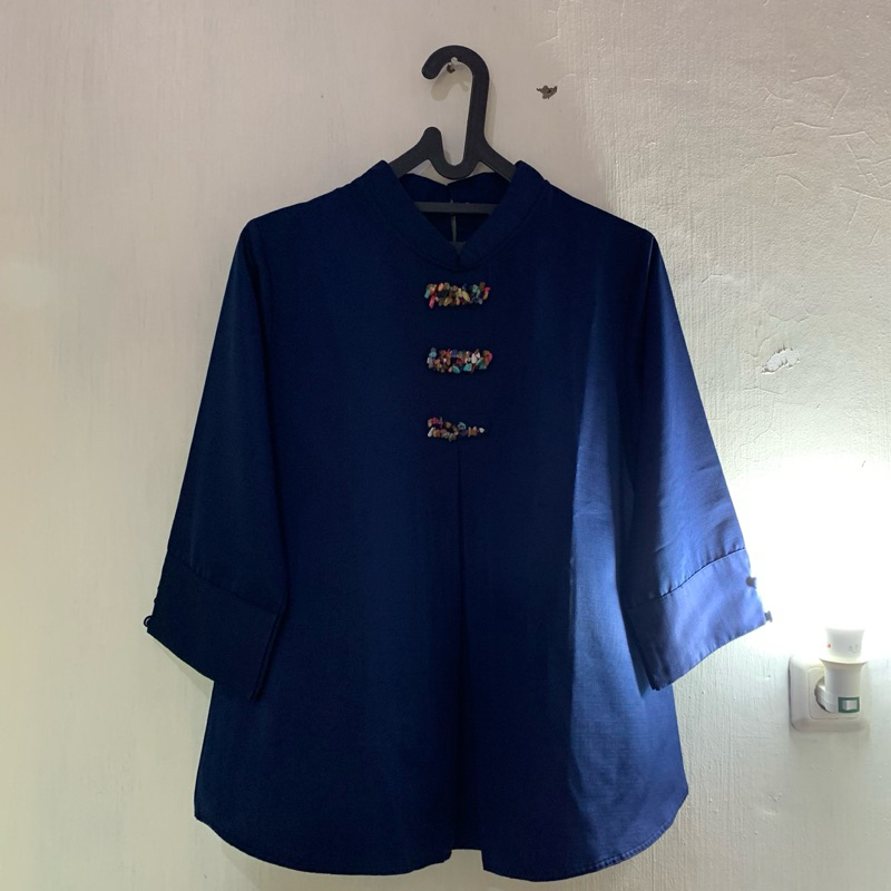 PRELOVED BLOUSE NAVY
