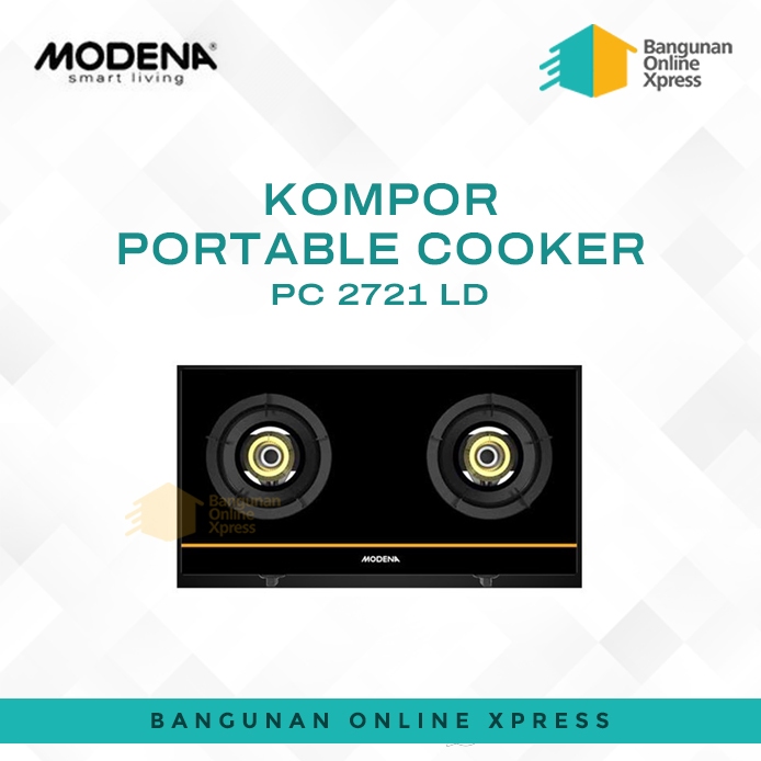 MODENA KOMPOR GAS KACA PORTABLE 2 TUNGKU GIUSTO PC 2721 LD