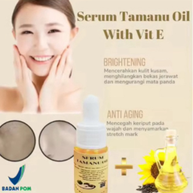 ESSENTIAL OIL TAMANU OIL ORIGINAL 10ML PENCERAH WAJAH GLOWING WAJAH PENGHILANG JERAWAT DAN HILANGKAN