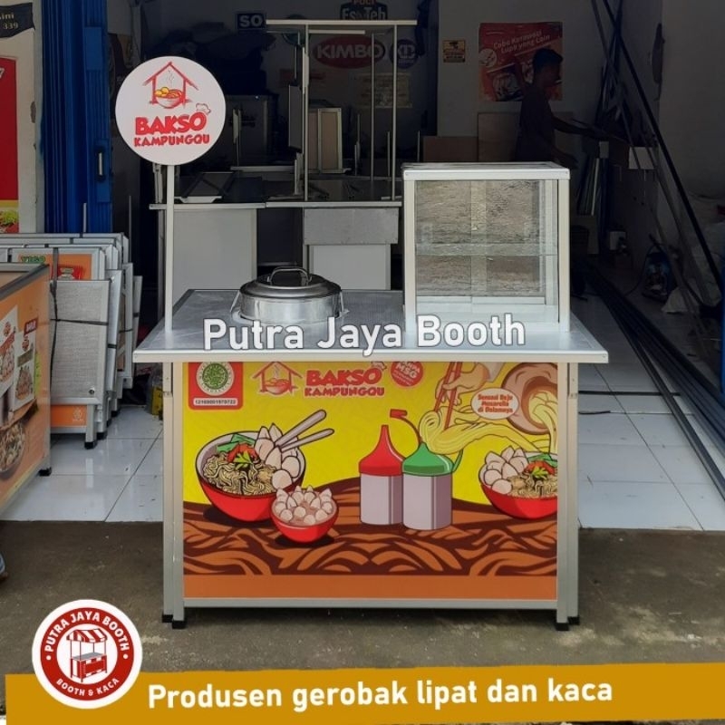 Booth Portable + Etalase Kotak + Bergambar + Dandang