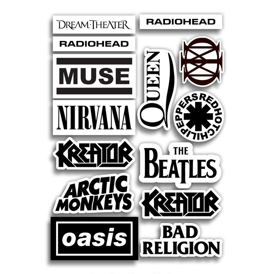 

STICKER PACK BAND METAL 2 - STIKER AESTHETIC LAPTOP, AKSESORIS HP, ANTI AIR, MOTIF,HELM,TUMBLER