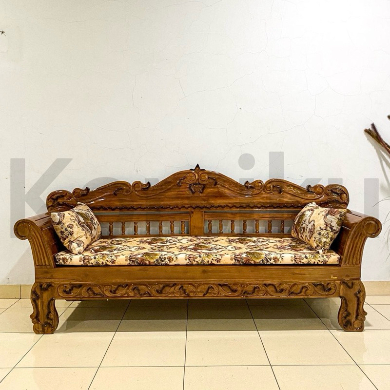 Kursi Sofa Kayu Jati Jepara Bangko Denpasar Jok Busa Bantal