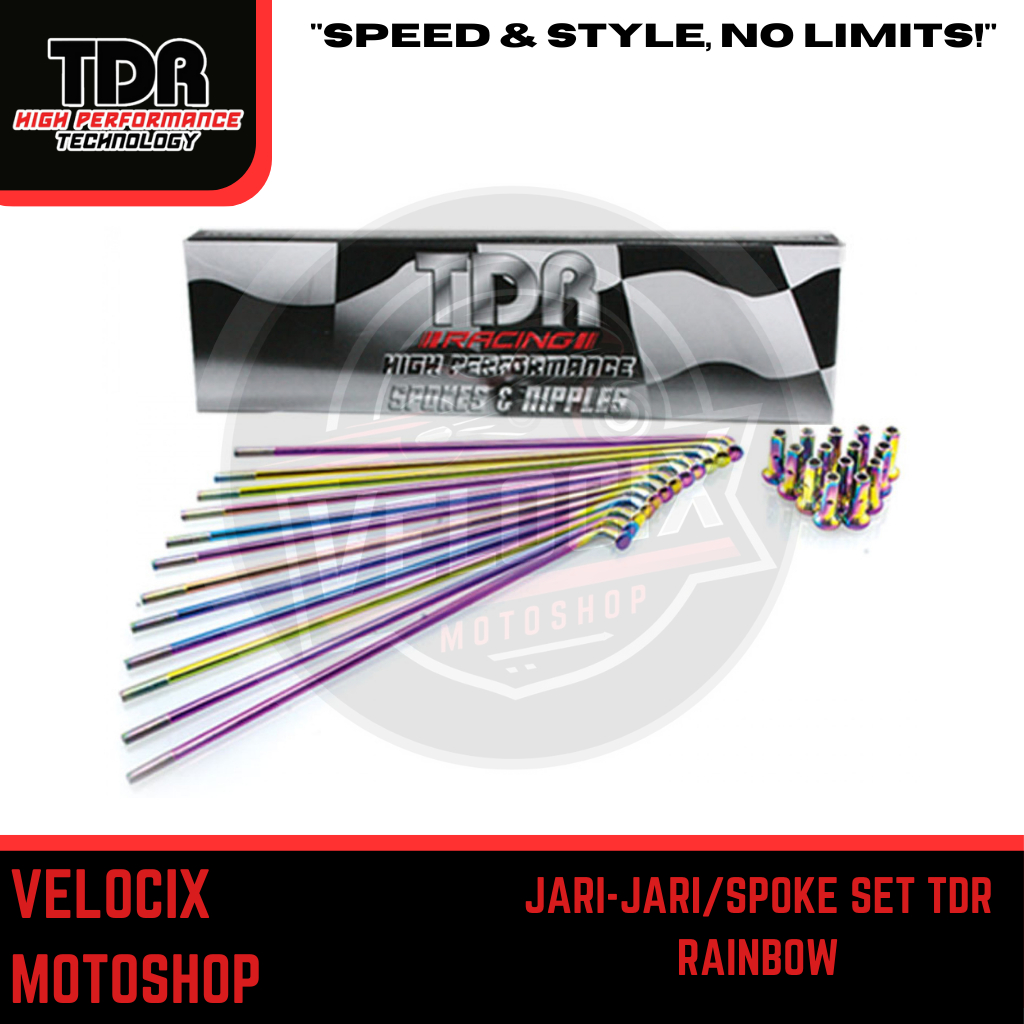 JARI-JARI/SPOKE SET TDR RAINBOW/ 2 TONE BLACK RED/ AERO BLADE GOLD/AERO BLADE CHROME/BLACK/CHROME/RE
