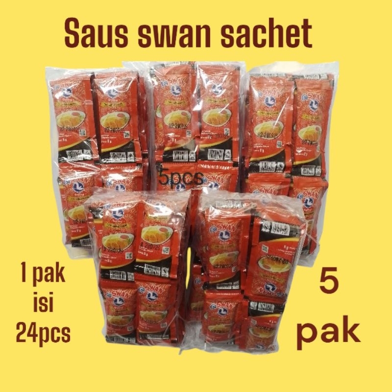 

PAKET HEMAT ( 5 Pak ) Saus Swan Sachet/ Saus Stik/Saus Fried cicken ( 1 Pak isi 24 pcs 8g )