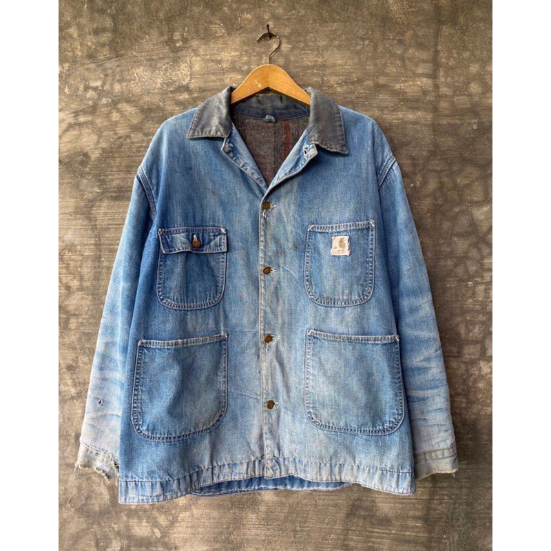 Vintage 70’S Carhatt Michigan Chore Coat Denim Jacket