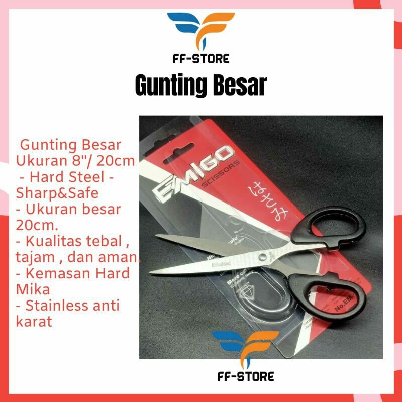 

Gunting Besar 20 cm 8 inch Scissors Stainless Anti Karat Tajam
