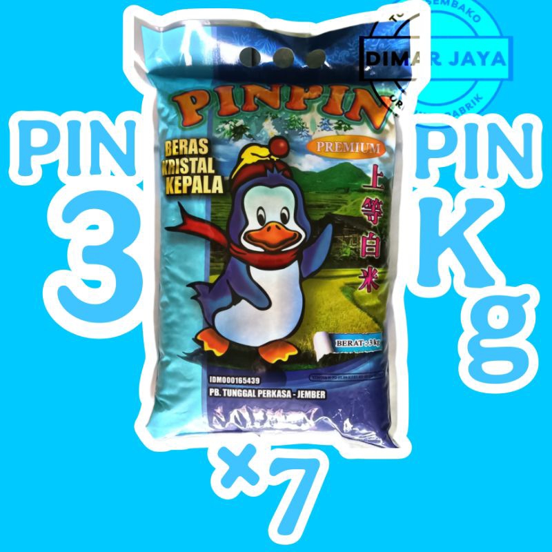 

Beras Pin Pin Premium 21 Kg (Kemasan 3 Kg x 7)