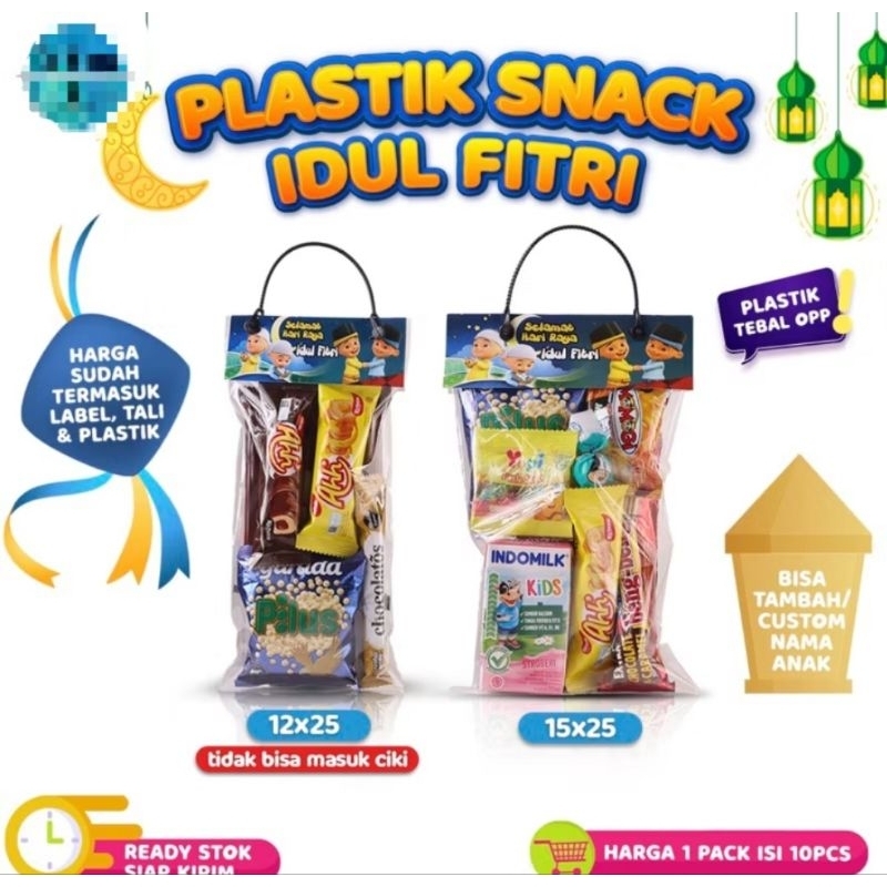 

(Isi 10Pcs) PELASTIK SNACK LABARAN IDUL FITRI Ukuran 12x25