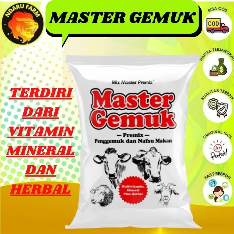 Master Gemuk Suplemen Pakan Untuk Penggemukan Sapi Kambing Domba NDARUFARM