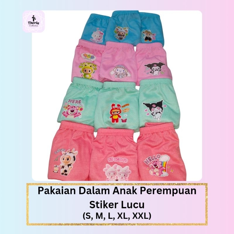 Pakaian Dalam / celana dalam Anak Perempuan Stiker Lucu