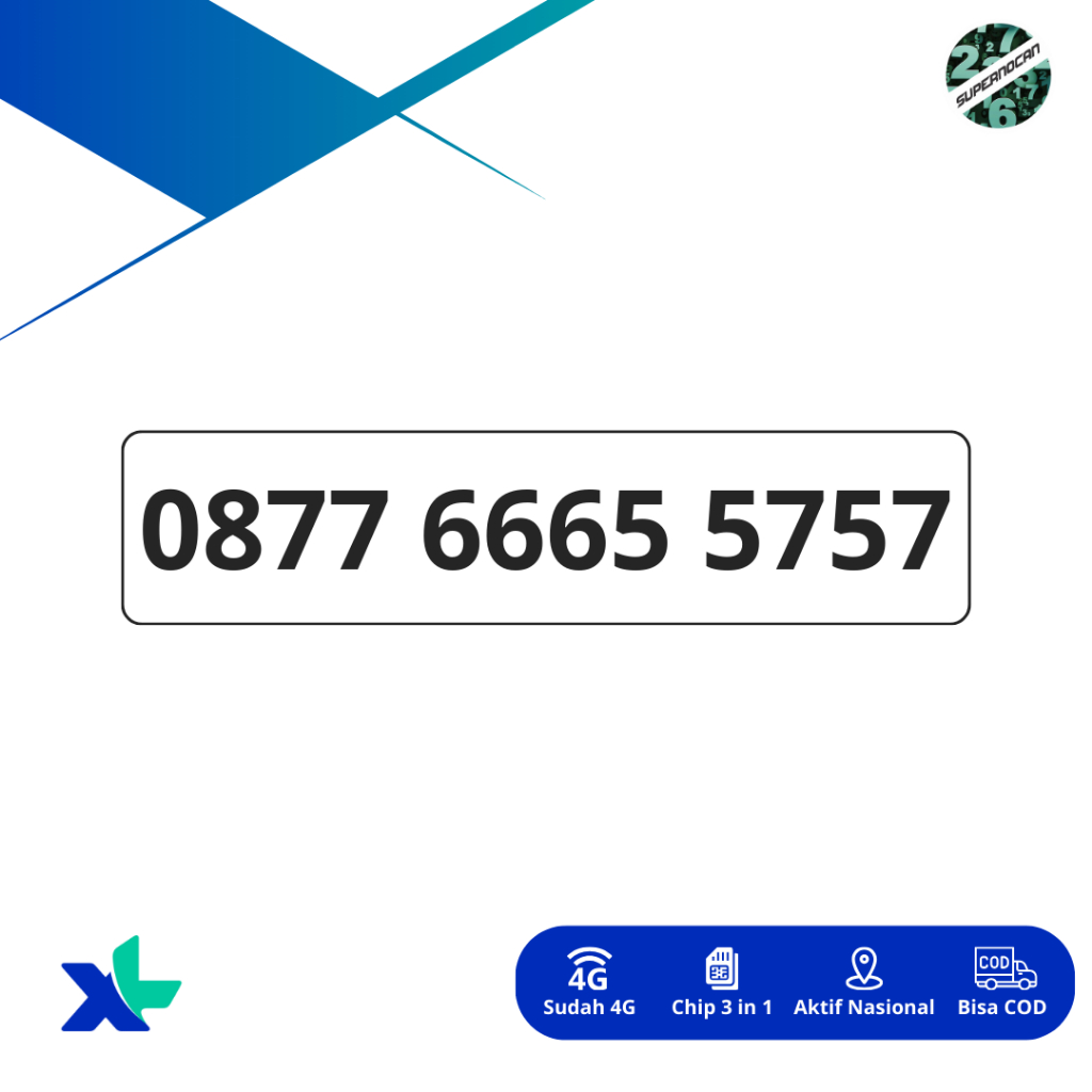 NOMOR CANTIK XL TRIPLE 666 EKOR AB AB 5757  - 4G Ready