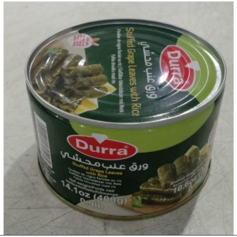 

Mahsyi Warenab Daun Anggur isi Nasi Khas Arabian Food Dolma Stuffed Vine leaves with Rice 400 gram from Durra or Alahlam