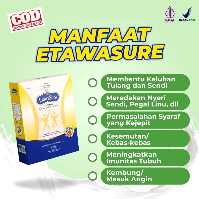 

ETAWASURE Susu Kambing Etawa 250 gram atasi Nyeri Sendi Asam Urat Kesemutan