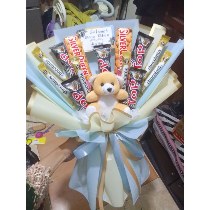 [COD] BUKET COKLAT SILVERQUEEN dan BONEKA TEDDY