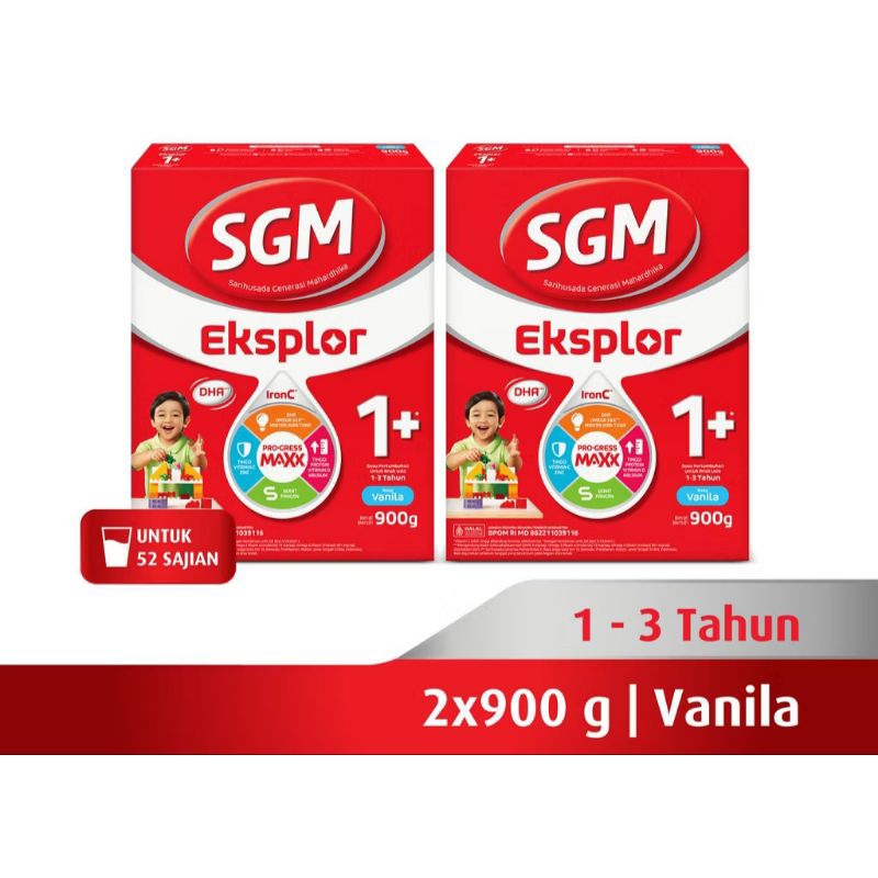 

SGM Eksplor 1+ dengan susu pertumbuhan Rasa madu 900gr isi 2 box