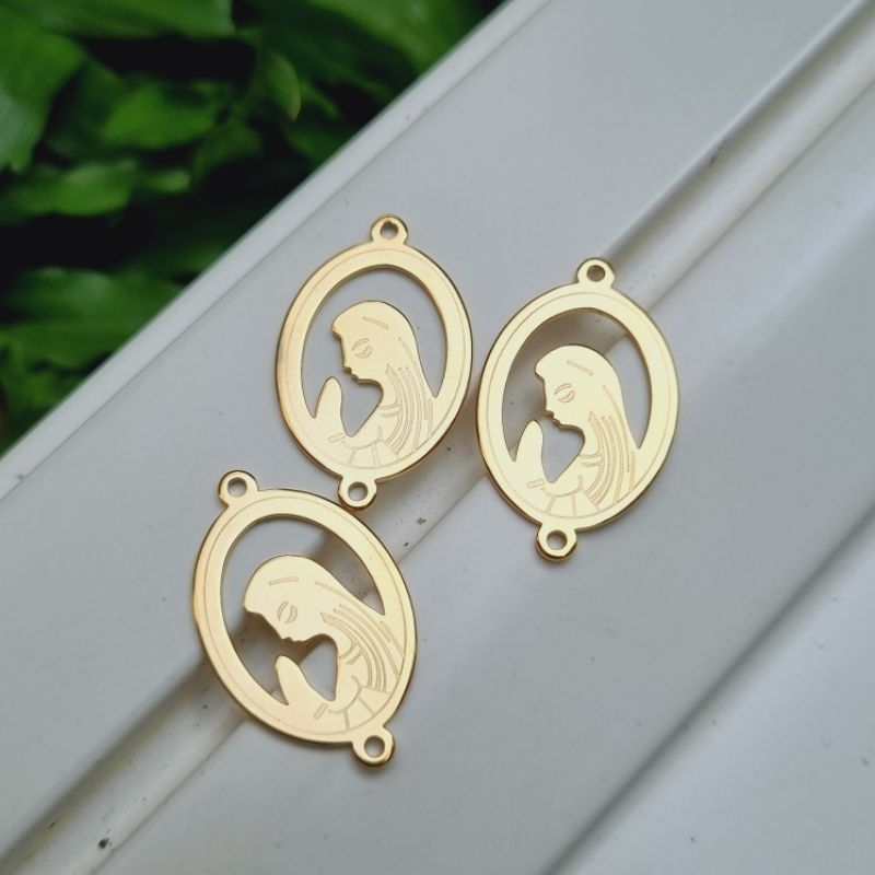 harces titanium anti karat anti luntur rosario gold emas hiasan bunda maria