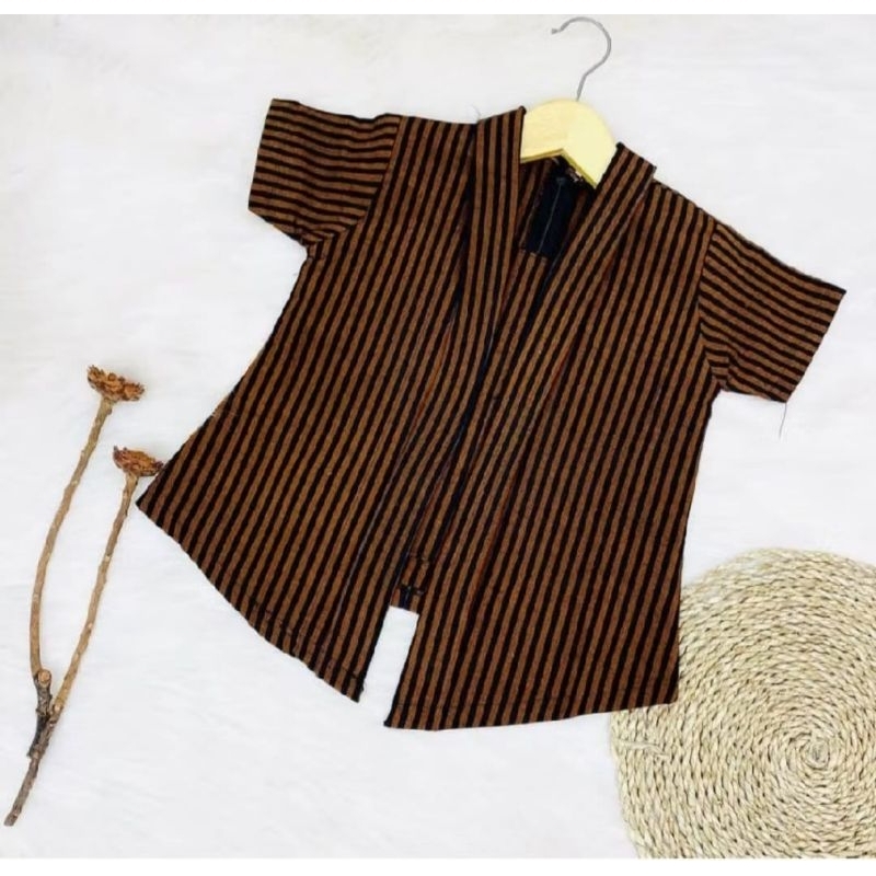 kebaya kutubaru lurik anak lengan pendek