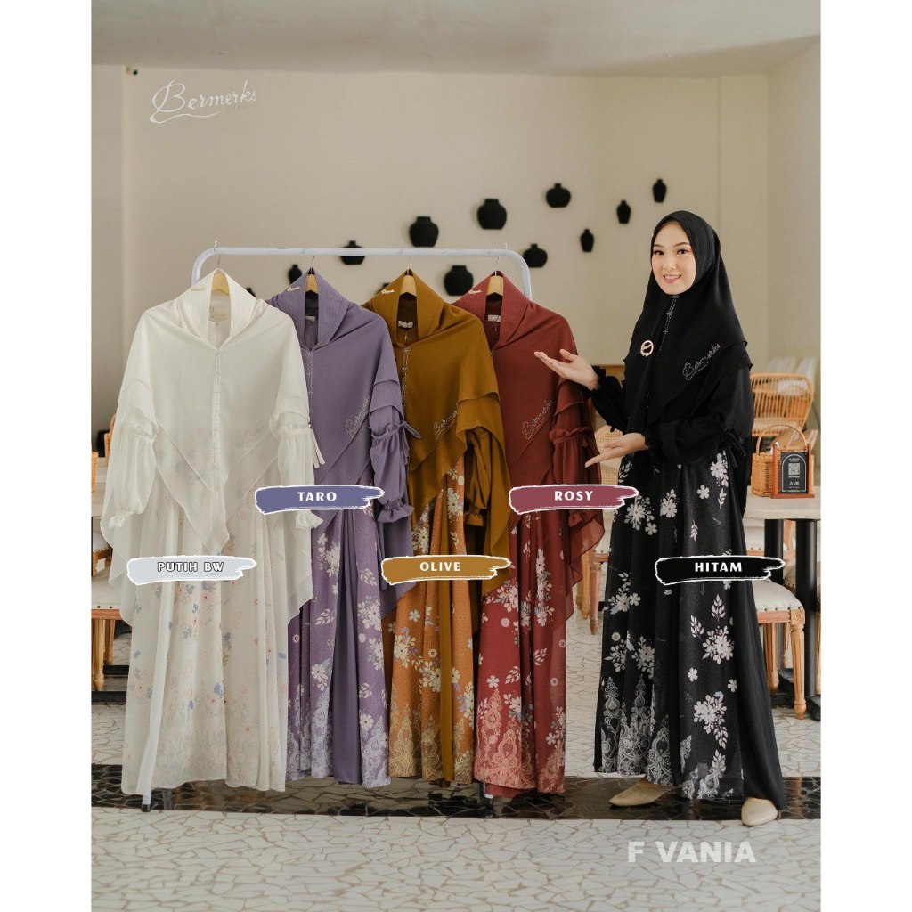 BERMERKS SYARI  SET HIJAB FAIZA TERBARU