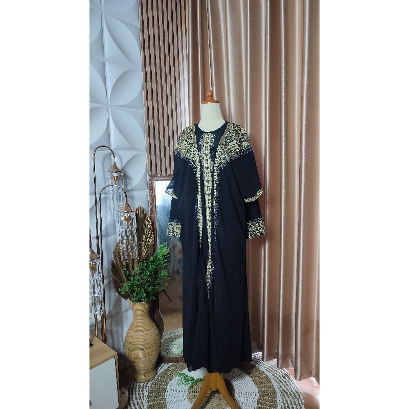 Abaya hitam /Gamis hitam /abaya bordir/ baju muslim