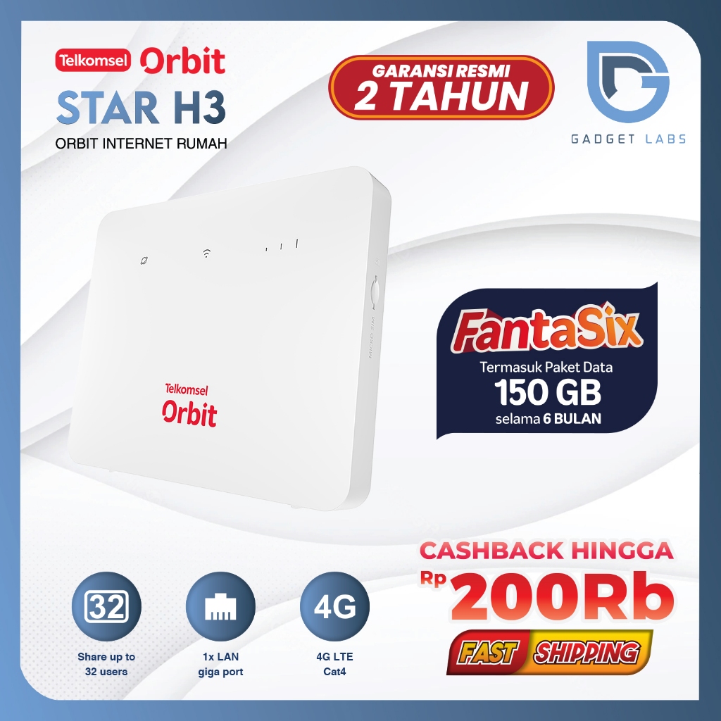 Telkomsel Orbit Star H3 / Huawei B313 Modem Wifi Router Wireless Telkomsel - Free Kuota