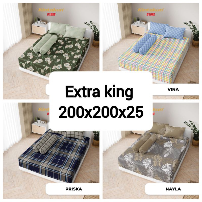 SPREI KINTAKUN 200X200 ( EXTRA KING ) TINGGI 25 CM / SPREI KINTAKUN 200X200X25 KINTAKUN DELUXE