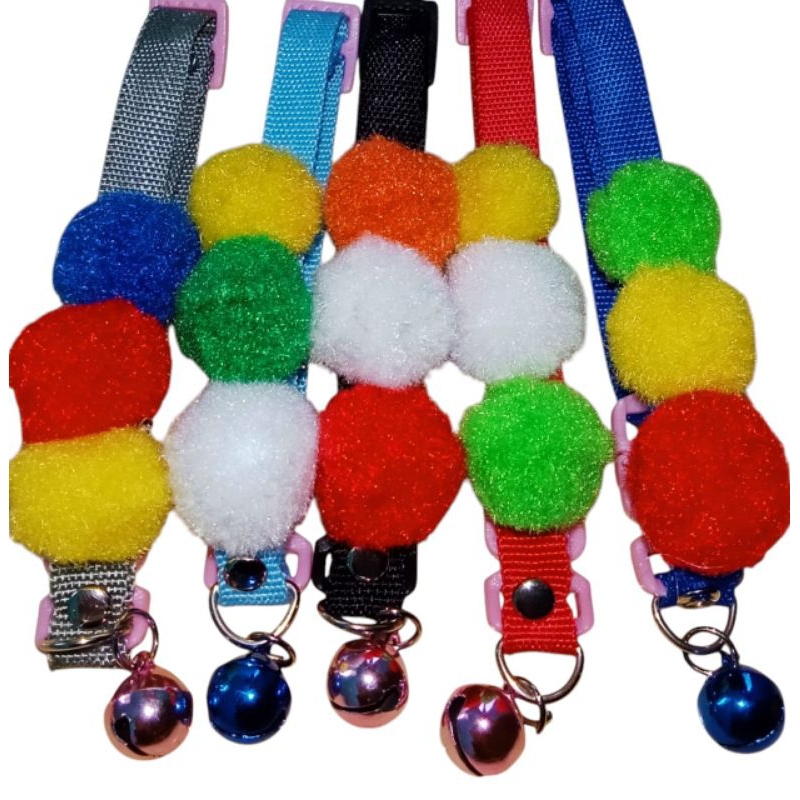 Kalung kucing pompom 12mm