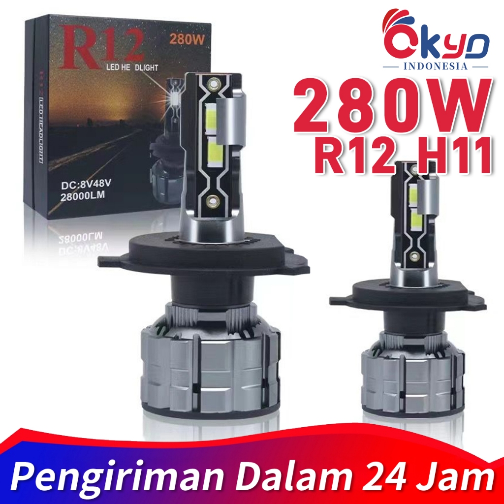 Lampu Mobil R12 H11 Led High Power H11 6500K/SEPASANG LAMPU LED HEADLAMP MINI PROJECTOR H11/2PCS Lam