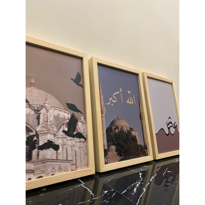 Poster Frame kayu Minimalist - Custom Gambar dan Berbagai Ukuran