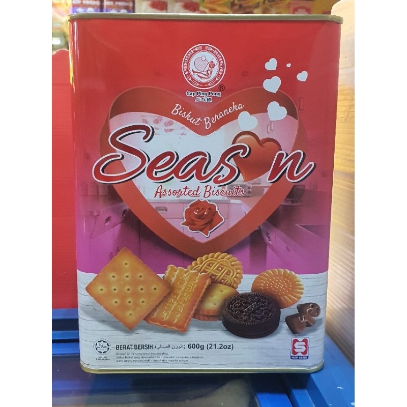 

Cap Ping Pong Biskuit Beraneka Hup Seng SEASON Kaleng petak 600gr