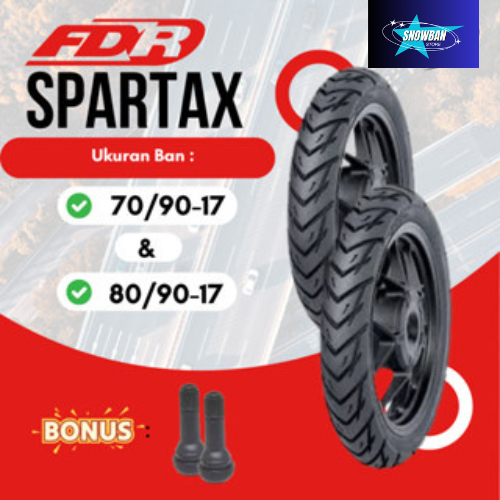 Ban Motor Ring17 FDR Spartax 70/90 & 80/90 Tubles Satria FU Sonic REvo Supra Vega Karisma Jupiter