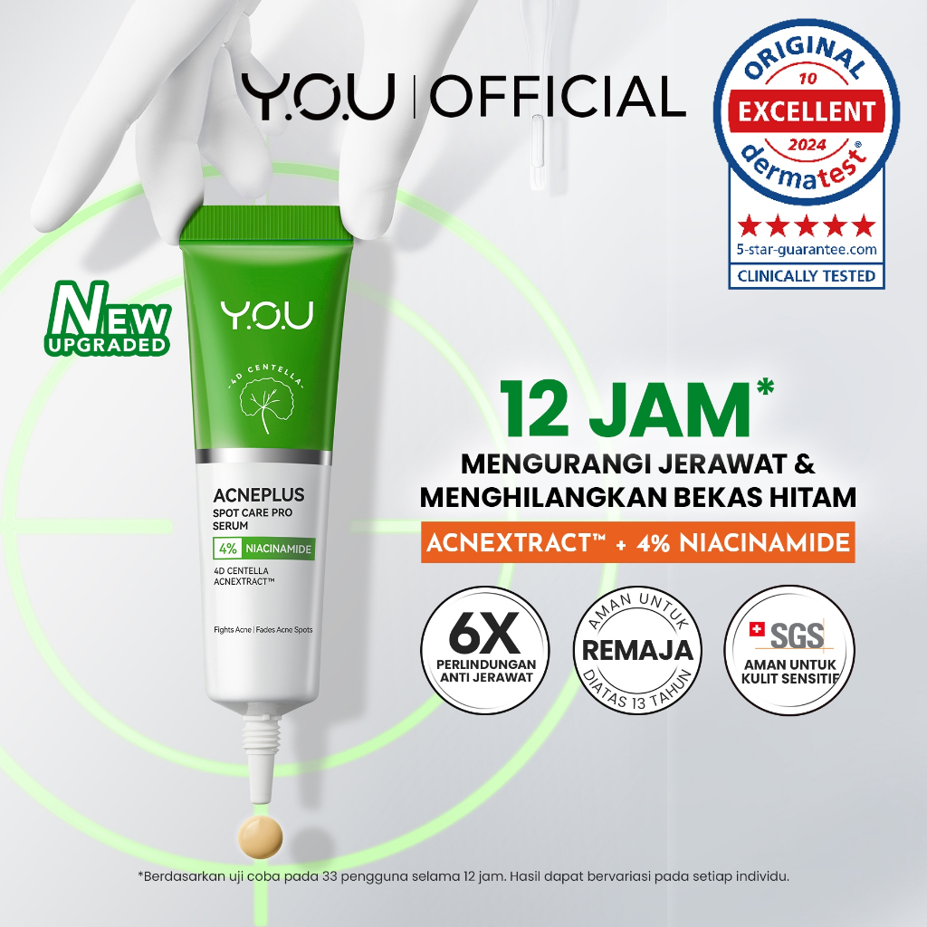 [UPGRADED] YOU AcnePlus Spot Care Pro Serum Obat Totol Jerawat B5 Barrier Moisturizer Gel Obat Bekas