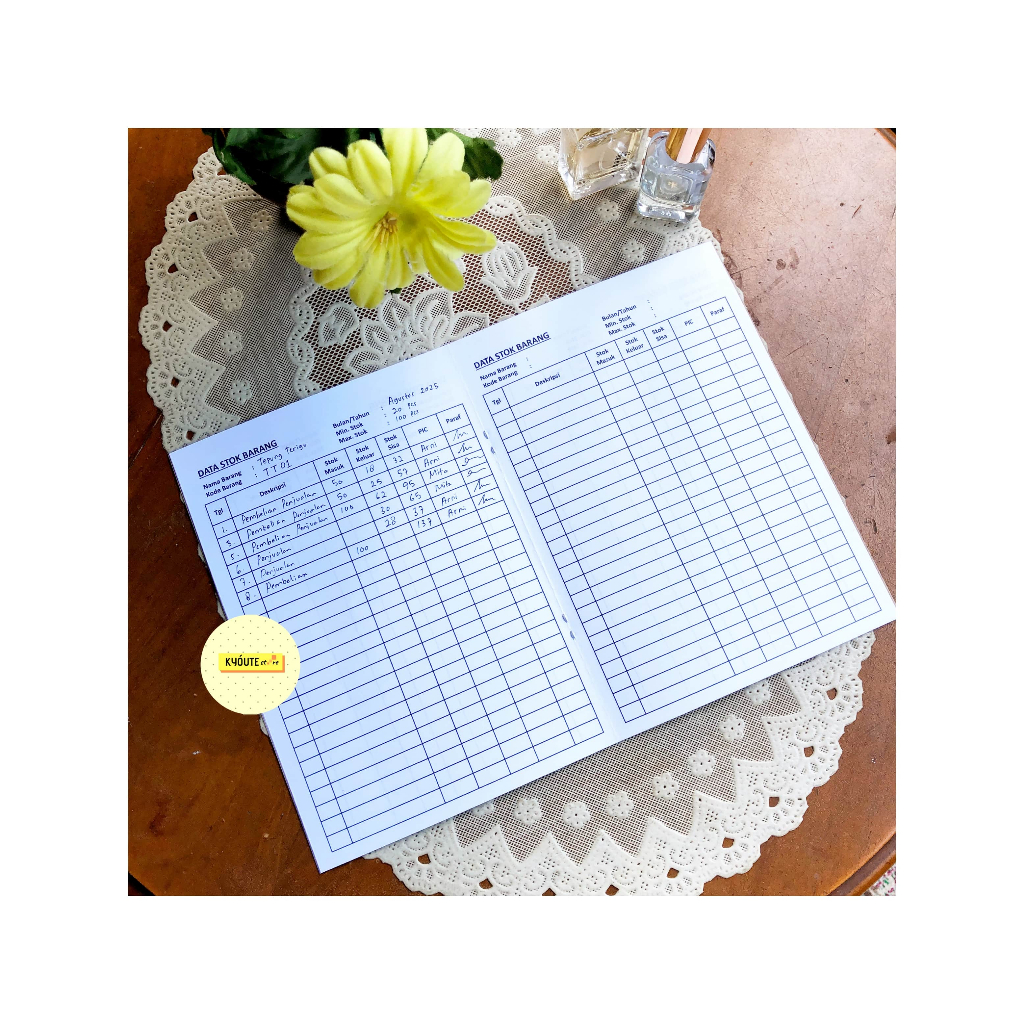 Buku Catatan Stok Barang A5 Kyoute Praktis & Rapi untuk Pengelolaan Inventaris / Inventory Logbook