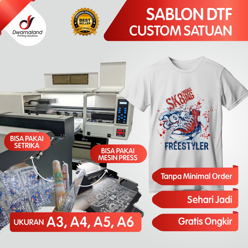 

Sablon DTF, Sablon Setrika, Sablon Custom, File Siap Cetak, Tanpa kaos, Sablon Untuk kain Tahan Panas, Ukuran A3, A4, A5 , A6, KUALITAS PREMIUM, HARGA TERMURAH, SATU HARI SELESAI,