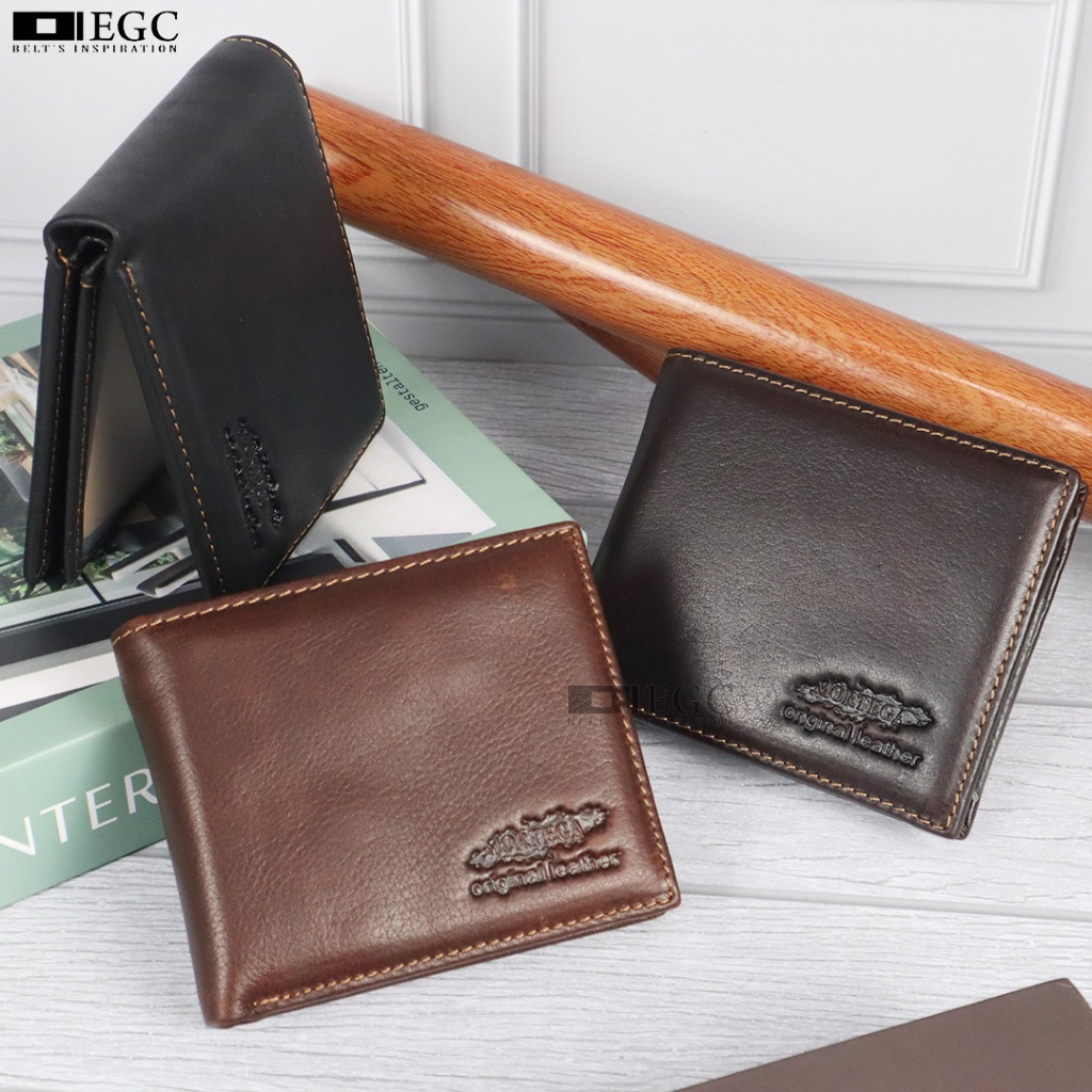 Dompet pria kulit dompet Mortega lipat bahan kulit Asli MK-6809